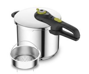 Tefal Secure 5 Neo - Olla a presión de 8L | Acero inoxidable, Resultados rápidos y óptimos, 2 Programas, Diseño compacto, Apto lavavajillas