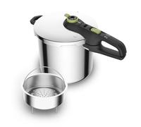 Tefal Secure Trendy 8L con cestillo P25844 - Olla a presión de 8L de capacidad, dos programas, verdura y carne, comidas más rápidas, resultados tiernos, tapa de cocción a presión, apto para inducción