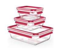 Tefal Set de 3 fiambreras de cristal MasterSeal rojo