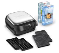 Tefal Snack Collection Precision, Máquina para snacks, Sets de sándwiches y gofres, Revestimiento cerámico antiadherente, Recetario incluido