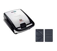 Tefal SW852D - Sandwichera, 700 W, revestimiento antiadherente, negro/acero inoxidable