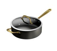 Tefal Tefal x Bocuse, Sartén guisera de 26 cm, Tapa de vidrio, Aluminio, Revestimiento antiadherente, Apta para horno, Inducción, Mango remachado dorado