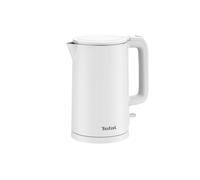 Tefal Thermo Protect Kettle, Hervidor eléctrico de 1500 W, Capacidad de 1,5L, Seguro al tacto, Apagado automático, Filtro extraíble y lavable, Color Blanco, KO1411E0