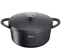 Tefal Trattoria E21846 Cacerola Alrededor Negro - Aluminio Forjado, Titanio, Cerámico, Gas, Halógeno, Inducción, Placa de Sellado