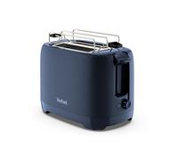Tefal TT2M14 Tostadora matutina, doble orificio, diseño elegante, accesorio para calentar panecillos, 7 niveles de tostado, ranuras extraanchas, función de parada, azul deseado