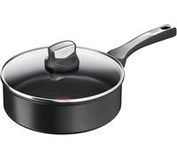 Tefal Unlimited On - Sartén alta de 24 cm con revestimiento resistente, Thermo-Signal, apta para gas, vitrocerámica, eléctricas e inducción, forma profunda, aluminio, Color Negro, Guisera 24 cm
