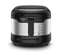 Tefal Uno M FF215D Freidora | 1470 W | Capacidad: 1 kg | Termostato ajustable | Ventana de visualización | Posición de goteo | Acero inoxidable/Negro, Mediana