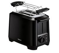 Tefal Uno TT1408 - Tostadora de doble ranura, con accesorio para panecillos, 3 funciones de descongelación, parada de calentamiento, 7 niveles de tostado, 800 W, fácil limpieza, color negro