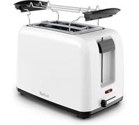 Tefal Vita, Tostadora 2 Ranuras, 7 Niveles de tostado, Blanco | Potencia 800W, Recalienta panecillos, Ranuras extra anchas, Bandeja recogemigas extraíble, TT1A21