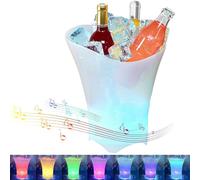 Tefexer Cubo de hielo LED con altavoz Bluetooth de 5 L, gran capacidad, para vino, para fiestas, hogar, bar
