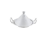 Teffo Tajine - Olla para cocinar (34 cm de diámetro, para 3 - 5 personas, apta para inducción y todo tipo de fuegos, olla de acero inoxidable y cerámica)
