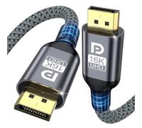 TEFLOTY 16K - Cable DisplayPort 2.1, cable DisplayPort de 80 Gbps, soporta 16 k@60 Hz, 8 k@120 Hz, 4 k@240 Hz, cable DP Display Port para monitor de juego, portátil, TV, tarjeta gráfica, PC