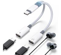 TEFLOTY Adaptador Tipo C Doble 2 en 1, USB C Splitter Carga y Auriculares, Soporta Llamadas para iPhone 16/Pro/MAX, Samsung S24/S23, Huawei