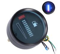 Tefola Indicador de Calibre de Medidor de Combustible, Medidor de Nivel de Combustible, Universal de Puntero, Resistencia Ajustable Led de 52mm de Diámetro 12V para Auto Motocicleta Barco