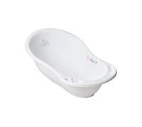 Tega Baby ® - Bañera ergonómica para bebé de 86 cm con termómetro integrado. Tapón para drenaje de agua. Bañera segura para bebé de 0 a 12 meses blanco Conejo - blanco.