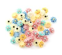 Tegg 50 unidades de 12 mm de resina de color mezclado con margaritas de flores de cabujones planos para hacer joyas, Scarpbooking DIY Craft