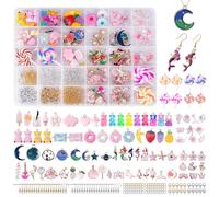 TEGOVE 100 Piezas Diy Joyería Set,Colgante Charms Set,Colgantes Metal, DIY Accesorios para Manualidades Collares y Llaveros de la Suerte,Kit para Hacer Pendientes,Kit de Fabricación de Joyas