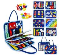 TEGOVE Busy Board, Juguetes Montessori,Tabla Ocupada,Tablero Sensorial Montessori Activity Board,Libro de Busy Book,Quiet Book Juguetes,Juegos Educativos Ninios Temprana para Ninos de 3 4 Anios