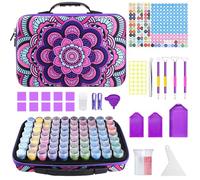 TEGOVE Diamond Painting Kit Completo,Herramientas de bordado con diamantes,70 ranuras para pintura de diamantes,Organizador de Pintura de DiamantesPortátil,para Diamantes,Joyas,Manicura de Uñas