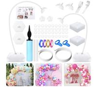 TEGOVE Kit de arco de globo,conjunto de soporte de arco de globos ajustable,Arco para Globos con base de llenado de agua y palos de fibra duradera para bodas, graduaciones y cumpleaños（1.5-2.5M）