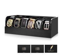 TEGOVE Organizador Cinturones,Organizador de Cinturones,6 Compartimentos,Caja Organizadora de Cinturón para hombre,Adecuado para Armarios y cajones,Contenedor Natural Relojes Hombres y Mujeres