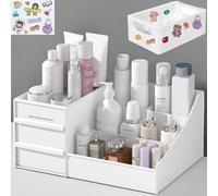 TEGOVE Organizador de Maquillaje,Caja Maquillaje Organizador,Organizador de Cosméticos,Organizadores de Maquillaje,Organizador Cosmeticos con 2 Cajones para Tocador Dormitorio Baño