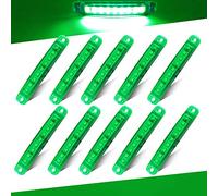 Teguangmei 10Pcs LED Luces de Posición Lateral 12-24V Verde de Posición Lateral 3,9'' Luz de Advertencia,Utilizada Para Luces de Posición Delanteras y Traseras de Camión Remolque, Camión, Caravana