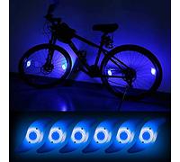 Teguangmei 6pcs LED Luz de Radios de Bicicleta,Luces de Neón a Prueba de Agua con 3 Modos de Parpadeo,Luces de Irradiación de Ruedas de Bicicleta Fáciles de Instalar Para Adultos y Niños,Azul