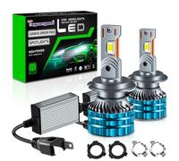 Teguangmei Bombillas H7 LED con Adaptadores, Canbus Sin Error 110W 20000LM Lámpara de Faro LED para Coche, 6000K Blanco Frío 400% Brillo Superbrillante Hi/Lo Beam Lámparas, 2 Lampara