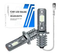 Teguangmei H3 LED Bombilla Antiniebla, 80W 12-24V 300% Brillo Súper Brillante Bombilla H3 LED Coche, 1:1 Tamaño Mini Reemplace Lámparas Halógenas y Xenón, Plug & Play (Hielo Azul)