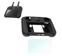 TEHAOUU Funda de silicona + pantalla Flim para DJI Flip/AIR3S RC2/RC funda protectora y protector de pantalla Flim anticolisión Waterptoof accesorio de dron a prueba de huellas dactilares (negro)