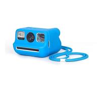 TEHAOUU Funda protectora compatible con cámara instantánea Polaroid Go, funda de silicona a prueba de golpes con cordón a juego para protección portátil (azul)