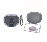 TEHAOUU - Funda protectora de TPU con soporte para interruptor compatible con auriculares Bose Ultra Open, auriculares inalámbricos Bluetooth de oreja abierta, accesorios con llavero (azul claro