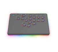 TEHAOUU RGB Lighting - Controlador de barra arcade sin palanca para Switch/Steam, teclado de lucha Street Fighter 6 de 14 teclas con soporte de programación macro y teclas reemplazables para PC/PS3
