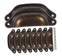 TEHAUX 10 Pcs Tiradores Retro de Bronce para Cajones Manijas Vintage para Armarios de Cocina Pomos de Muebles Diseño Creativo Instalación para Decoración