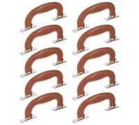 TEHAUX 10 Piezas de Asas de Repuesto para Maletas y Cajas de Herramientas Asas de Plástico Resistentes Color Marrón Base Plateada Diseño Ergonómico Antideslizante para Uso Profesional
