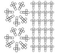 TEHAUX 100 Clips de Papel Metálicos Forma de Cruz y Corazón en Color Negro, Resistentes a Deformación para Organización de Suministros y Estudio Bíblico