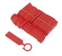 TEHAUX 100 Etiquetas Colgantes de Pp para Árboles y Plantas, Fáciles de Colgar y Retirar, Ideales para Invernadero y Jardín Botánico, Color Rojo, Tamaño 11x2.4 Cm