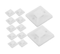 TEHAUX 100 piezas Base Adhesiva para Zip Ties Autoadhesiva y Reutilizable Unidades Blancas con Pegamento Amarillo Soporte de Montaje para Cables y Organizador de Cordones Clips
