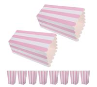 TEHAUX 100 Piezas Cubos de Palomitas de Maíz Rayas de Papel para Cine Fiestas Eventos Cajas de Palomitas Recipientes Reutilizables