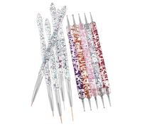 TEHAUX 10piezas Herramientas para Uñas de Doble Punta Herramientas para Puntear Uñas Pinceles para Esculpir y Dibujar Rotuladores para Decoración de Flores Salón de Manicura