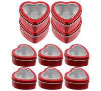 TEHAUX 10piezas Lata Corazón Caja Portátil Para Dulces Caja Para Chuches De Fiesta Para Regalos De San Valentín