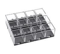 TEHAUX 12 piezas Caja Transparente para Muestras Minerales Unidades Contenedores de Plástico para Exhibición y Almacenamiento de Especímenes Organizadores Resistentes y Claros para