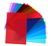 TEHAUX 12 Piezas Láminas de Filtros de Color PVC Geles para Luz Fotografía Vídeo Resistente Cortables