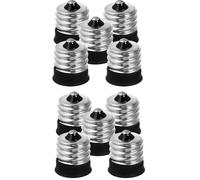 TEHAUX 15 Piezas Adaptador de Bombilla E17 a E14 Instalación Rápida y Uso Versátil, Portalámparas Metálico Adecuado para Estudio y Oficina