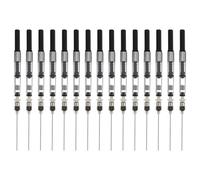 TEHAUX 15 Unidades Convertidor de Tinta Acero Inoxidable y Plástico Negro para Pluma Estilográfica con Punta Roma Extraíble Diámetro 3.4mm, Herramienta para Recarga en Oficina y