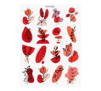 TEHAUX 1hoja Transfer Clay Decal Cold Transfer Paper For DIY Polymer Clay Earrings With Flower Plant Designs With Vibrant Printing Stickers