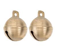 TEHAUX 2 Cascabeles de Latón para Mascotas Tamaño Medio, Campanas para Collar de Perro y Ganado, Accesorios Duraderos y Decorativos para Ovejas y Perros, Colgantes para Uso en Exteriores