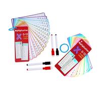TEHAUX 2 De Tarjetas De Multiplicación: Tarjetas Reutilizables De Matemáticas con Superficie Borrable - De Aprendizaje De Matemáticas para Actividades Infantiles
