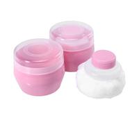 TEHAUX 2 Juegos de Borlas de Talco para Bebés y Niños, Redondas, Rosa, de Felpa y Pp, para Aplicación Fácil en Baño y Baby Shower